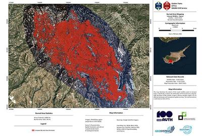«Ερατοσθένης»: Χαρτογράφηση της καμένης έκτασης στη Λεμεσό με δορυφορική εικόνα υψηλής ανάλυσης
