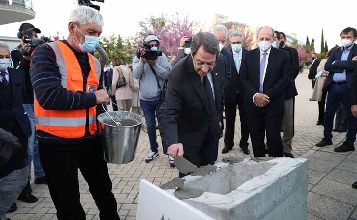 Ο ΠτΔ κατέθεσε τον θεμέλιο λίθο του κτηρίου Τμήματος Βιολογικών Επιστημών του Παν. Κύπρου