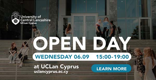 Το Πανεπιστήμιο UCLan Cyprus διοργανώνει Open Day στις 6 Σεπτεμβρίου 2023