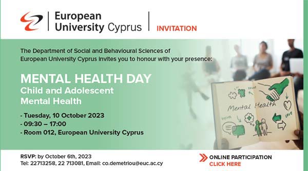 Ευρωπαϊκό Πανεπιστήμιο Κύπρου: Ημερίδα Ψυχικής Υγείας