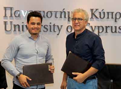Υπογραφή συμφωνίας συνεργασίας του Πανεπιστημίου Κύπρου με φοιτητή του, ιδρυτή εταιρίας