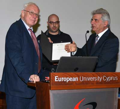Ο Νομπελίστας Tomas Lindahl Επίτιμος Καθηγητής του Ευρωπαϊκού Πανεπιστημίου Κύπρου