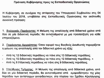 Αυτούσια η Επίσημη Πρόταση της Κυβέρνησης προς τις Εκπαιδευτικές Οργανώσεις