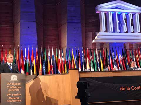 Ο Καδής προσφώνησε την 39η Γενική Διάσκεψη της UNESCO στο Παρίσι