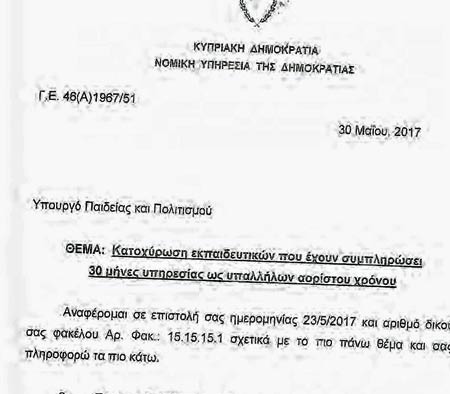 Στη Βουλή αντίγραφο της Γνωμάτευσης της Νομικής Υπηρεσίας για τους 30μηνους
